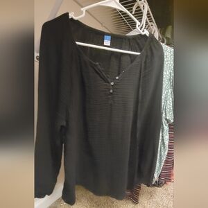 BUNDLE - Old Navy Black Blouse with Button Detail